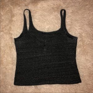 Brandy Melville Heather Charcoal Grey Henley Tank